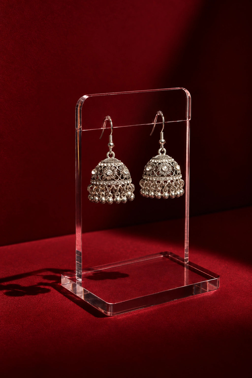 Zohra – Silver Jhumka Earrings