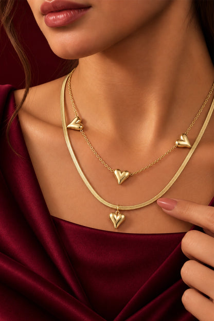 Zareen – Layered Heart Necklace