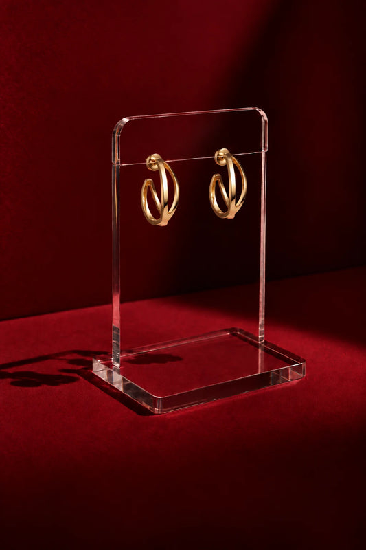 Geometric Double Hoop Earrings Gold & Silver | ZARIF