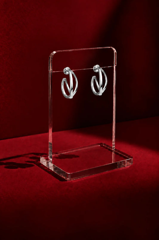 Geometric Double Hoop Earrings Gold & Silver | ZARIF
