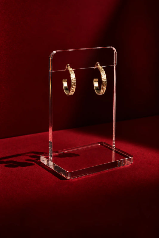 Engraved Hoop Earrings in Gold & Silver Pakistan | ZARIF