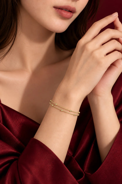 Leon – Gold Beaded Bracelet