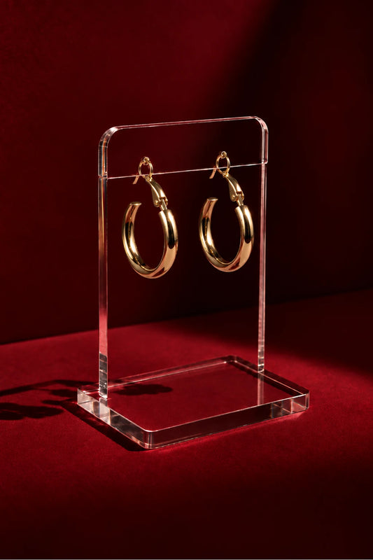 Polished Oval Hoop Earrings in Gold & Silver | ZARIF