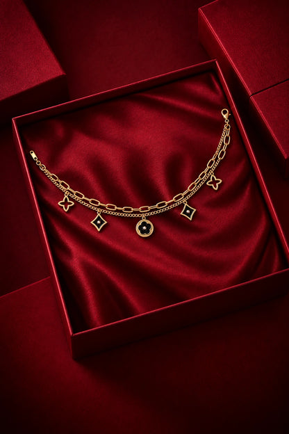 Rina – Black Charm Bracelet