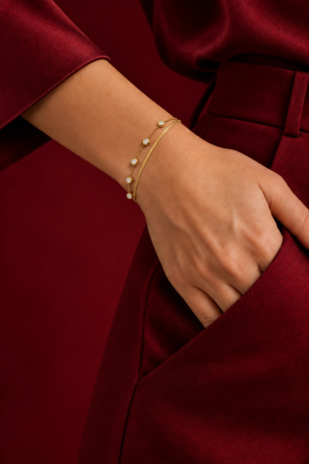Rumiya – Layered Crystal Bracelet