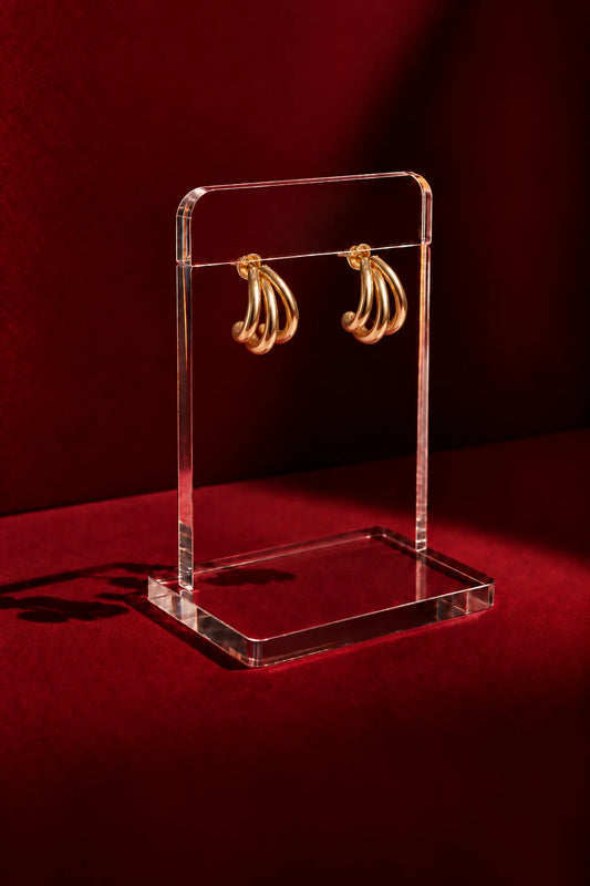 Triple Layer Hoop Earrings in Gold & Silver