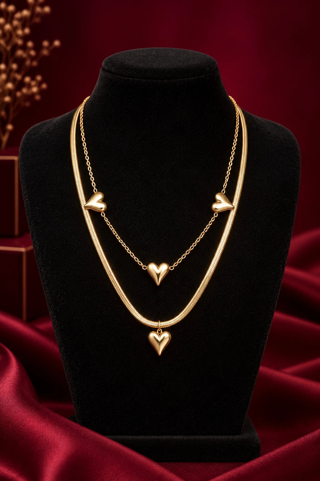 Zareen – Layered Heart Necklace